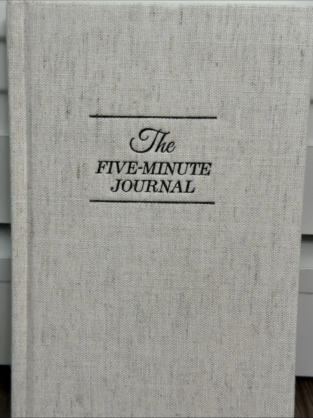 The Five Minute Journal Original Linen Book Natural Beige